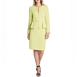 Tahari ASL Yellow Skirt Suit Set